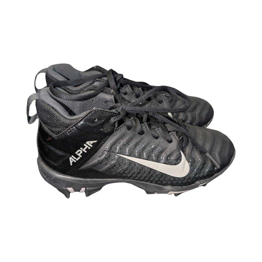 Nike Alpha Youth Football Cleats Size 2Y Black White Boys Girls